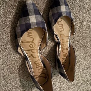 Sam Edelman Navy Checkered Women's Flats